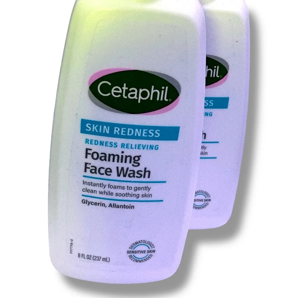 Lot of 2 Cetaphil Skin Redness Relieving Foaming‎ Face Wash 8oz Sensitive Skin